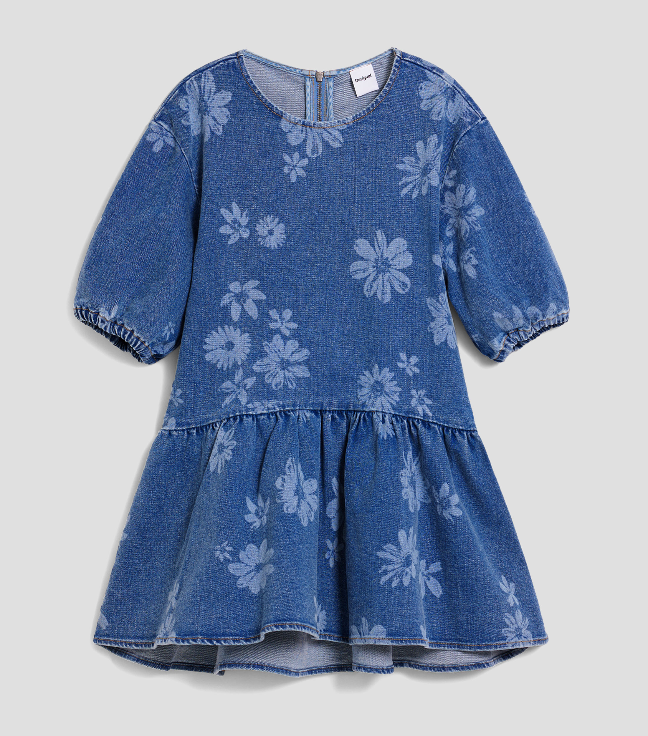 Vestido en mezclilla estampado Niña